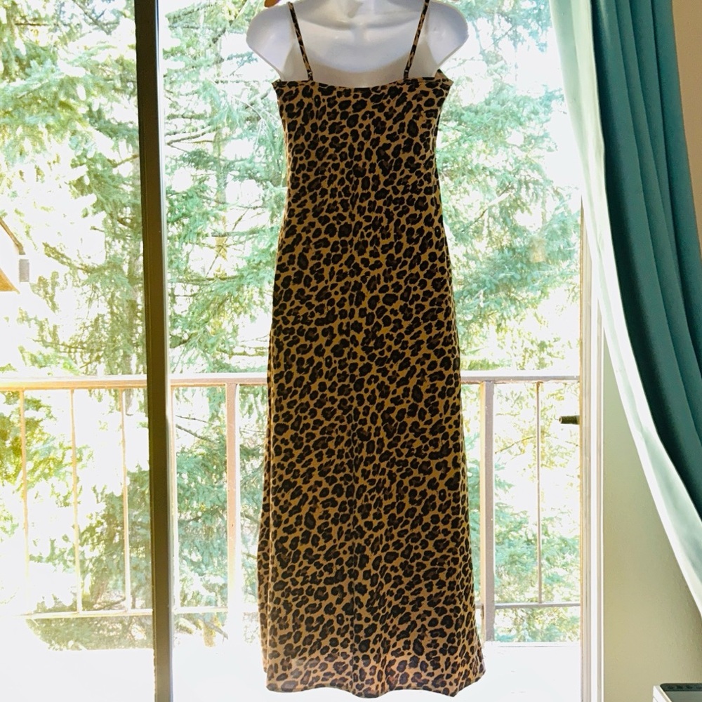 🆕🫎 Abercrombie Leopard Julia Slip Maxi Dress Small NWT - Picture 4 of 14